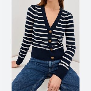Veronica beard Solene striped cashmere